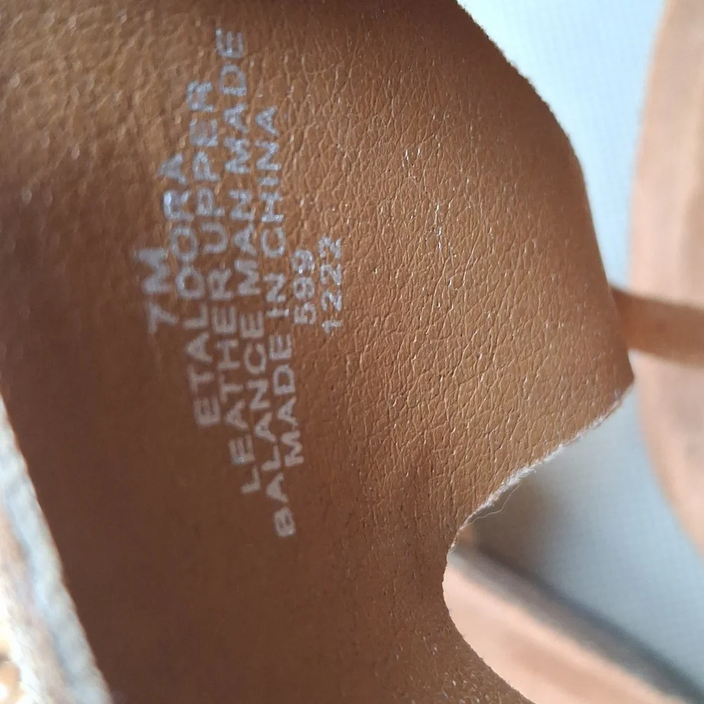 Earth Etaldora Sandals Women’s 7 Tan Leather Thong Flip Flop Boho Comfort - Picture 8 of 9